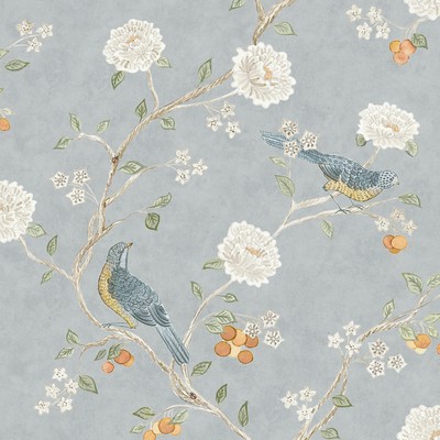 Brewster Wallcovering Wellesley Blue Heather Chinoiserie Wallpaper Blue Heather