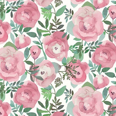 Brewster Wallcovering Blooming Floral Darling Pink Wall Mural Pinks
