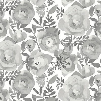 Brewster Wallcovering Blooming Floral Dove Grey Wall Mural Greys