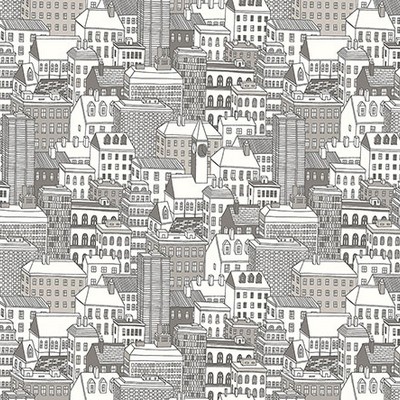 Brewster Wallcovering City Views Dove Grey Wall Mural Greys