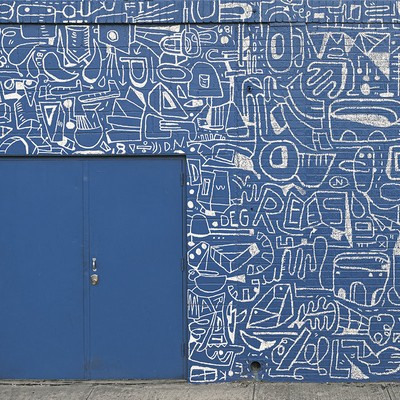 Brewster Wallcovering Bushwick BKLYN Blue Wall Mural Blues