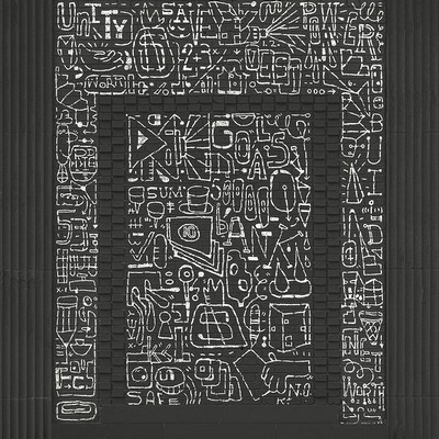 Brewster Wallcovering BKLYN Bank Entrance Black Wall Mural Blacks