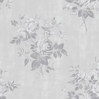 Brewster Wallcovering Grey Rosecliff Floral Peel & Stick Wallpaper Greys