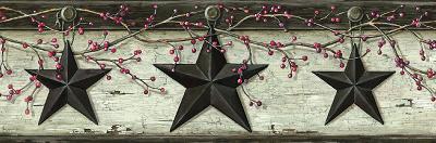 Brewster Wallcovering Graham Cream Rustic Star Trail Border Black