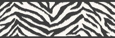 Brewster Wallcovering Mia Black Faux Zebra Stripes Border Black