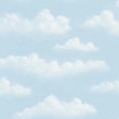 Brewster Wallcovering Fluff Blue Faux Puffy Clouds Wallpaper Blue