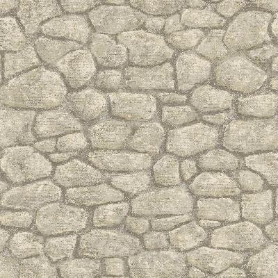 Brewster Wallcovering Camelot Grey Faux Boundary Stone Wallpaper Grey