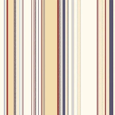 Brewster Wallcovering Charles Cream Lookout Stripe Wallpaper Blue