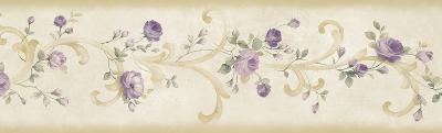 Brewster Wallcovering Betty Cream Tearose Acanthus Trail Border Neutral