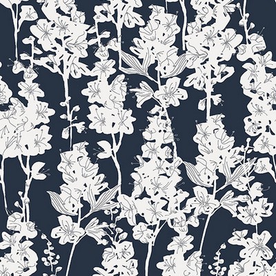 Brewster Wallcovering Navy Larkspur Peel & Stick Wallpaper Navy