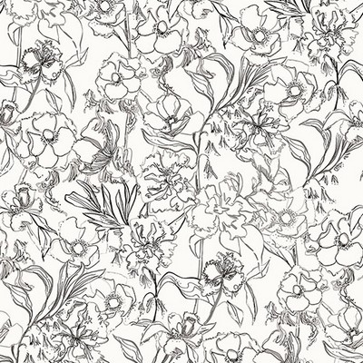 Brewster Wallcovering Grey May Bloom Peel & Stick Wallpaper Grey