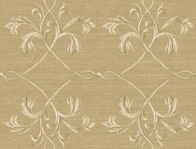 Brewster Wallcovering April Brown Acanthus Lattice Wallpaper Yellow