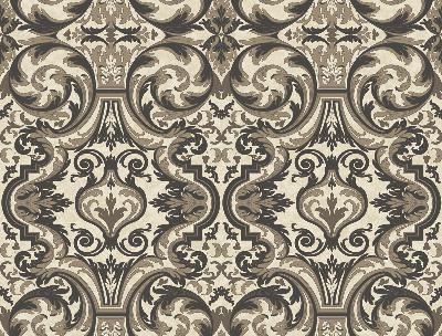 Brewster Wallcovering Guinevere Black Baroque Marquetry Wallpaper Black