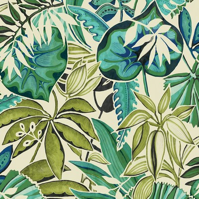 Brewster Wallcovering Turquoise Feuilles Peel & Stick Wallpaper Blues