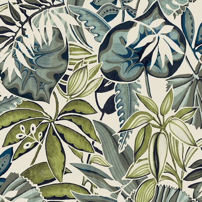 Brewster Wallcovering Slate Feuilles Peel & Stick Wallpaper Blues