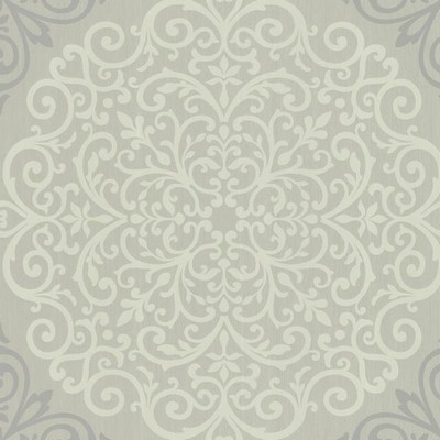 Warner Cassidy Grey Medallion Damask Grey