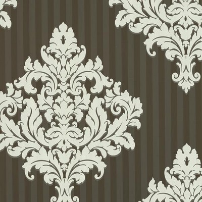 Warner Rowan Chocolate Damask Stripe Chocolate