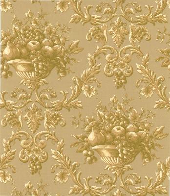 Brewster Wallcovering Marta Gold Orchard Ogee Wallpaper Gold