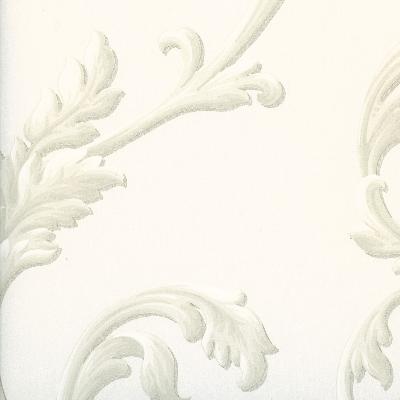 Brewster Wallcovering Sylvia Ghost Ornate Scroll Wallpaper White