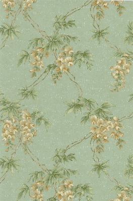 Brewster Wallcovering Annabelle Teal Floral Toile Wallpaper Green