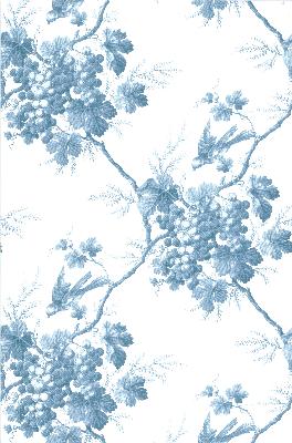 Brewster Wallcovering Napa Valley Blue Grape Toile Wallpaper Blue