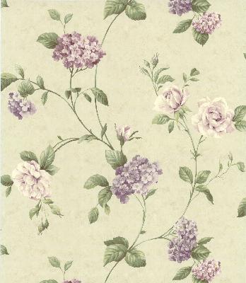 Brewster Wallcovering Glenmont Purple Floral Trail Wallpaper Mauve