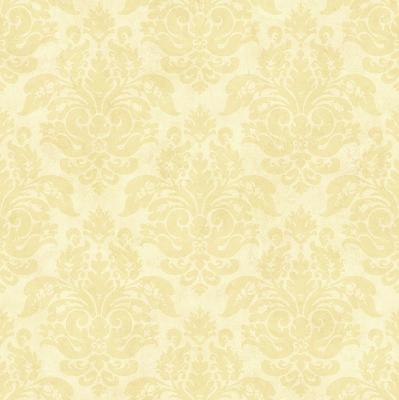 Brewster Wallcovering Isabelle Sand Floral Damask Wallpaper Yellow
