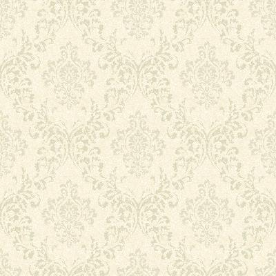 Brewster Wallcovering Golden Beige Damask Wallpaper Neutral