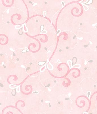 Brewster Wallcovering Jada Pink Girly Floral Scroll Wallpaper Red