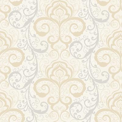 Brewster Wallcovering Vanessa Mauve Henna Brocade Wallpaper Neutral