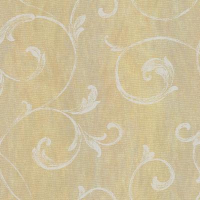 Brewster Wallcovering Gibby Peach Leafy Scroll Wallpaper Yellow