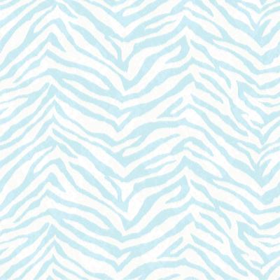 Brewster Wallcovering Mia Aqua Faux Zebra Stripes Wallpaper White
