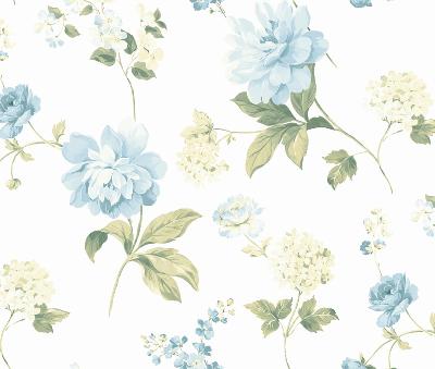 Brewster Wallcovering Blue Peony Blue