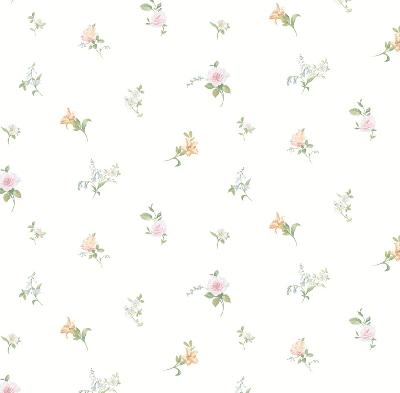 Brewster Wallcovering White Tiger Lily Toss White