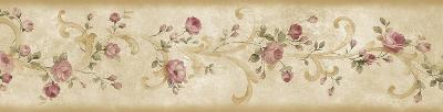 Brewster Wallcovering Neutral Tearose Acanthus Border Neutral
