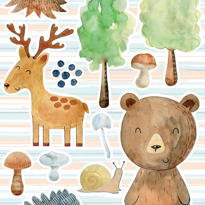 Brewster Wallcovering Watercolor Forest Wall Stickers Browns