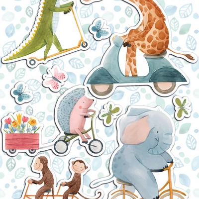Brewster Wallcovering Riding Animals Wall Stickers Multicolor
