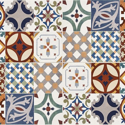 Brewster Wallcovering Red Azulejos Kitchen Panel Multicolor