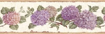 Brewster Wallcovering Purple Hydrangea Border Purple