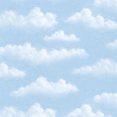 Brewster Wallcovering Blue Puffy Clouds Blue
