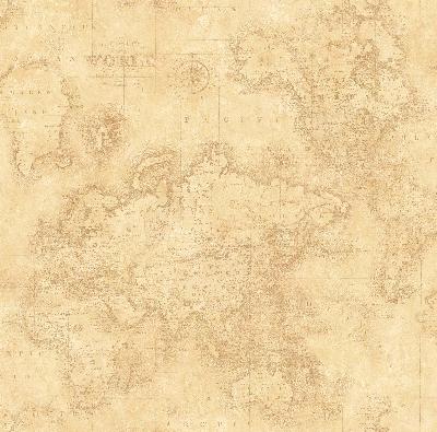 Brewster Wallcovering Neutral World Map Neutral