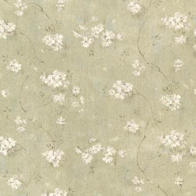 Brewster Wallcovering Dixie Green Floral Trail Green