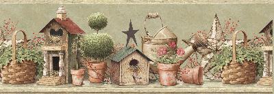 Brewster Wallcovering Shandi Green Bird Hill Border Green