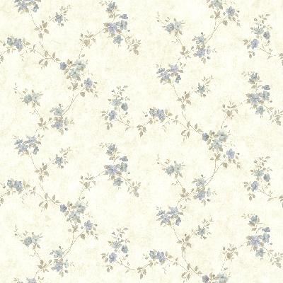 Brewster Wallcovering Rose Valley Sky Floral Trail Sky