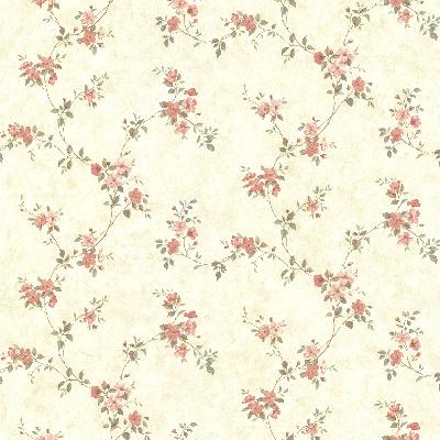 Brewster Wallcovering Rose Valley Pink Floral Trail Pink