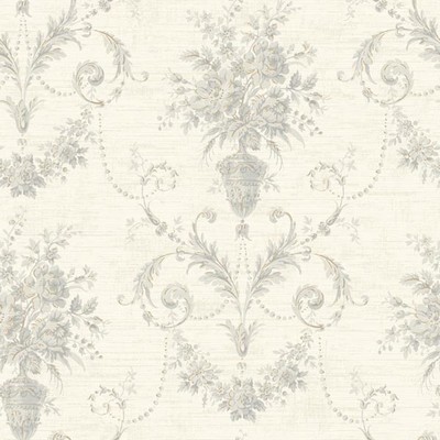 Fairwinds Studio Calantha Slate Floral Urn Damask Slate