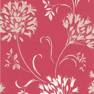 Brewster Wallcovering Nerida Pink Floral Silhouette Pink