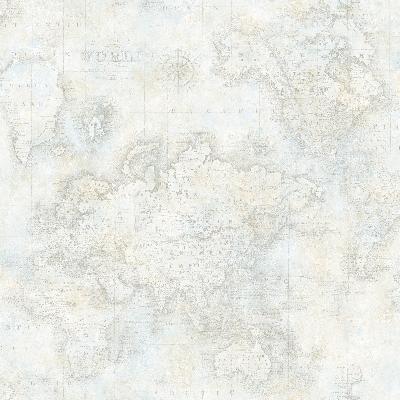 Brewster Wallcovering Hardings Grey World Map Grey