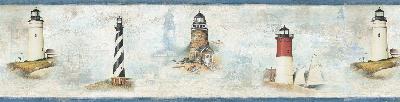 Brewster Wallcovering Chapin Blue Sunset Waters Border Blue