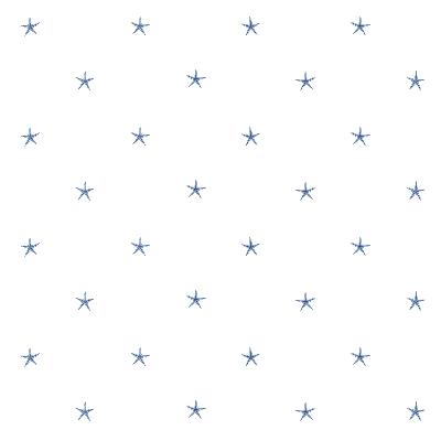Brewster Wallcovering White Sands  Blue Starfish Blue